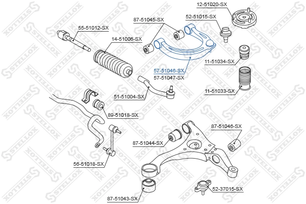 Control/Trailing Arm, wheel suspension 57-51046-SX