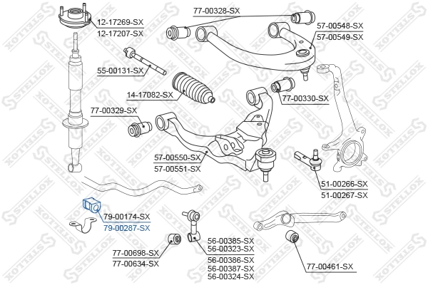 STELLOX 79-00287-SX Mounting, stabiliser bar