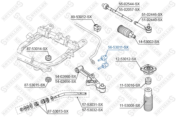 Link/Coupling Rod, stabiliser bar 56-53011-SX