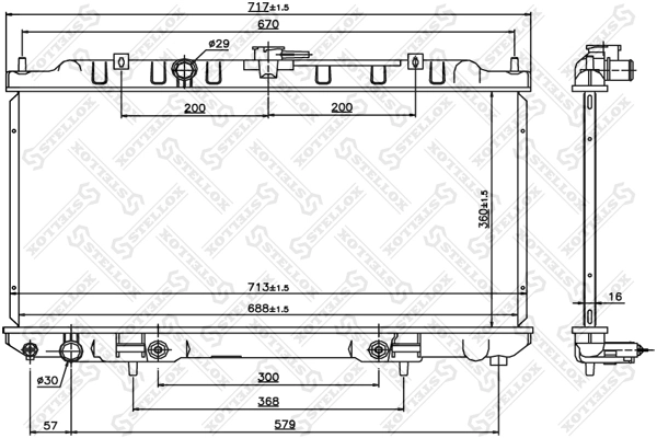 Radiator, engine cooling 10-26768-SX