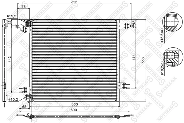 Condenser, air conditioning 10-45221-SX