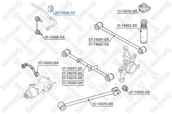 Mounting, stabiliser bar 89-74094-SX