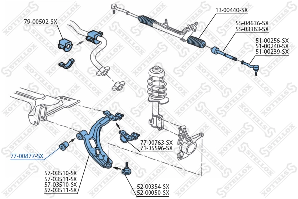 Mounting, control/trailing arm 77-00877-SX
