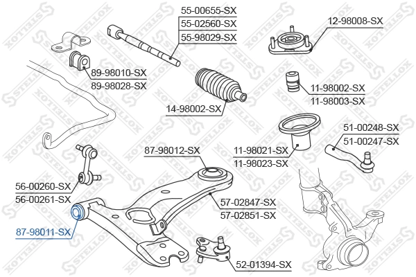 Mounting, control/trailing arm 87-98011-SX