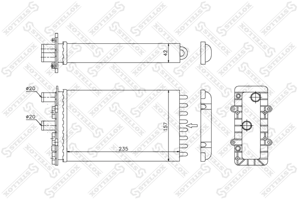 Heat Exchanger, interior heating 10-35079-SX