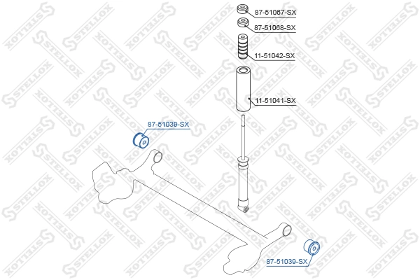 Mounting, control/trailing arm 87-51039-SX