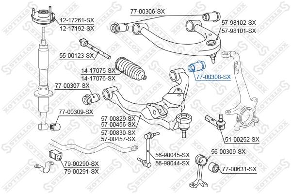 Mounting, control/trailing arm 77-00308-SX