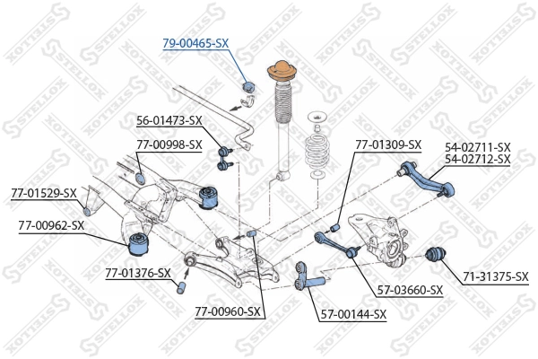 STELLOX 79-00465-SX Mounting, stabiliser bar