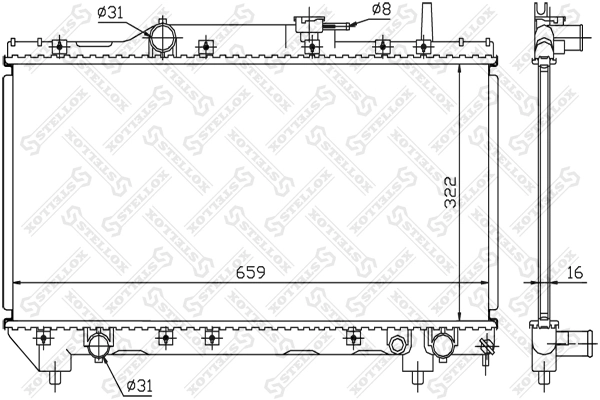Radiator, engine cooling 10-25061-SX