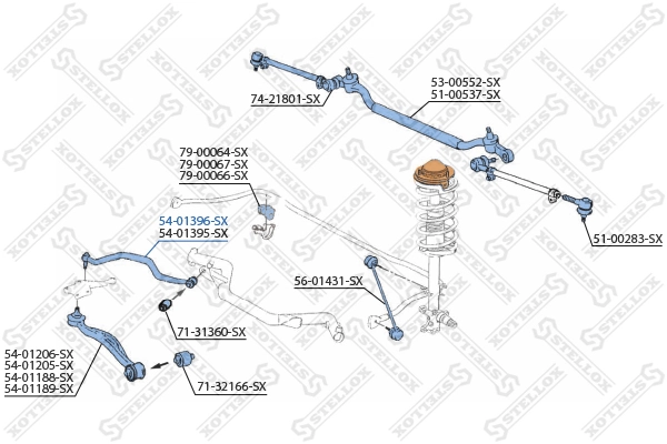 Control/Trailing Arm, wheel suspension 54-01396-SX