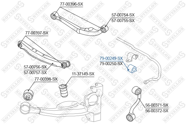 Mounting, stabiliser bar 79-00249-SX