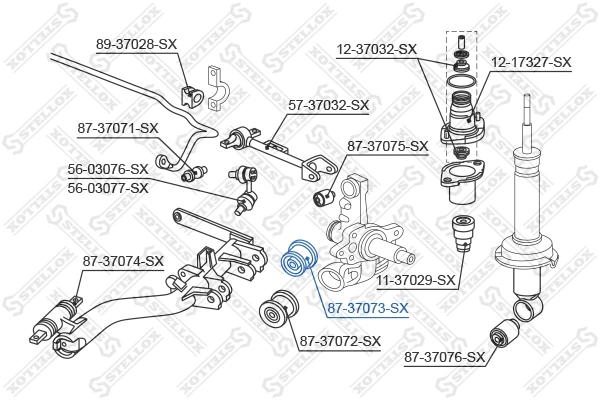 Mounting, control/trailing arm 87-37073-SX