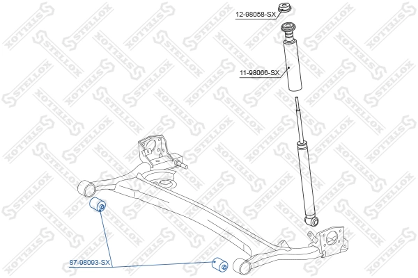 Mounting, control/trailing arm 87-98093-SX