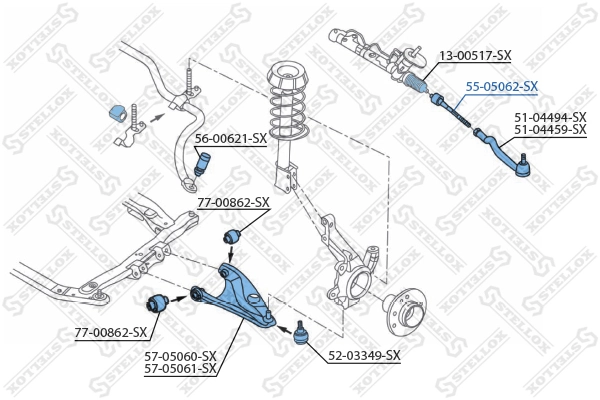 Inner Tie Rod 55-05062-SX