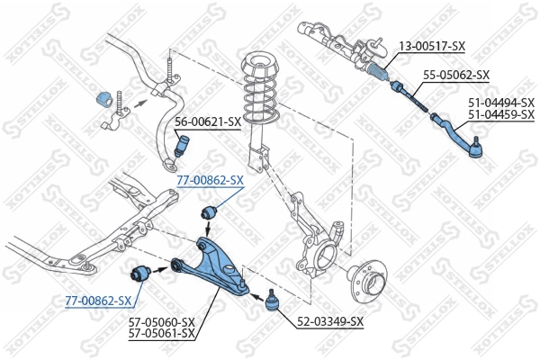 Mounting, control/trailing arm 77-00862-SX