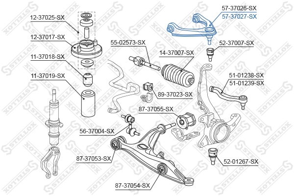 STELLOX 57-37027-SX Control/Trailing Arm, wheel suspension