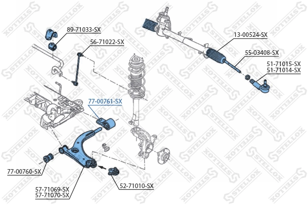 Mounting, control/trailing arm 77-00761-SX