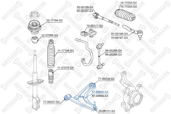 STELLOX 57-04644-SX Control/Trailing Arm, wheel suspension