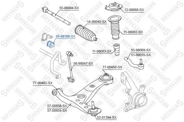STELLOX 89-98166-SX Mounting, stabiliser bar