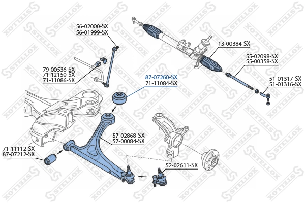 Mounting, control/trailing arm 87-07260-SX