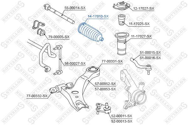 Bellow, steering 14-17010-SX