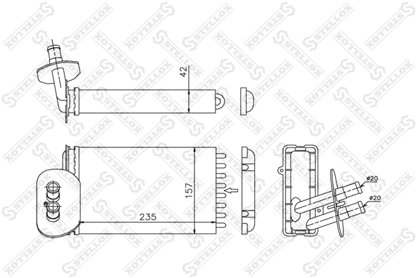 Heat Exchanger, interior heating 10-35198-SX