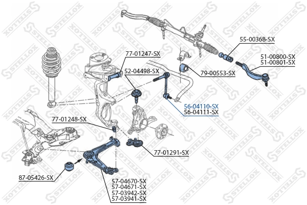 STELLOX 56-04110-SX Link/Coupling Rod, stabiliser bar
