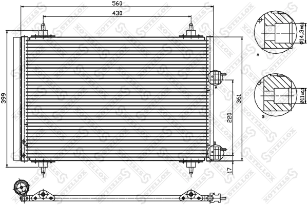 Condenser, air conditioning 10-45145-SX
