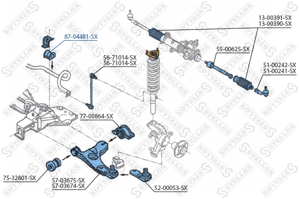 Mounting, stabiliser bar 87-04481-SX
