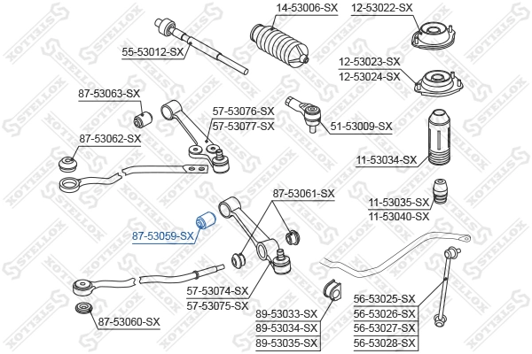 Mounting, control/trailing arm 87-53059-SX