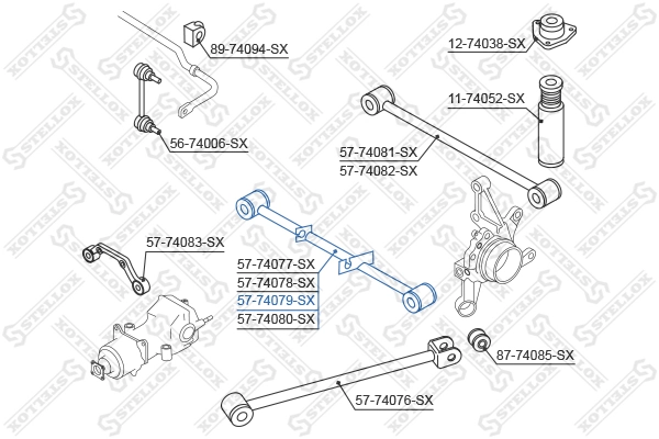 Rod/Strut, wheel suspension 57-74079-SX