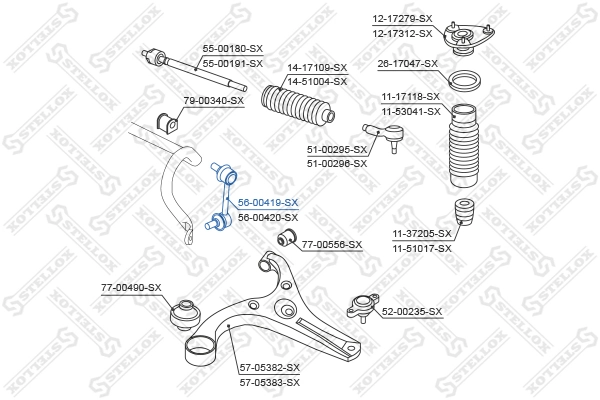 STELLOX 56-00419-SX Link/Coupling Rod, stabiliser bar