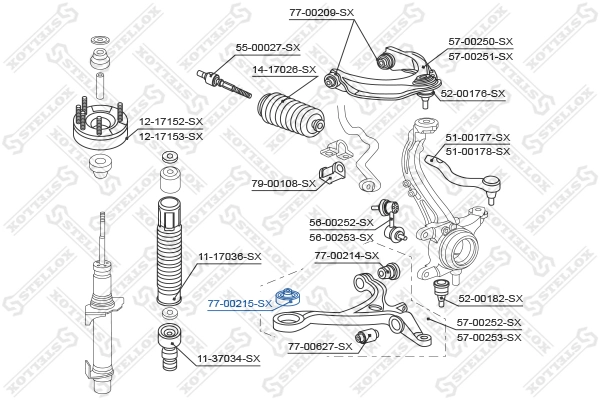 Mounting, control/trailing arm 77-00215-SX