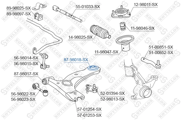 Mounting, control/trailing arm 87-98018-SX