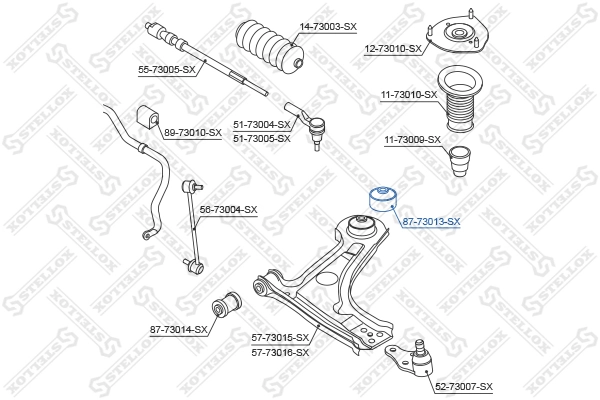 Mounting, control/trailing arm 87-73013-SX