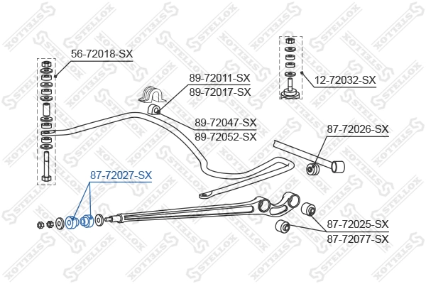 Mounting, control/trailing arm 87-72027-SX