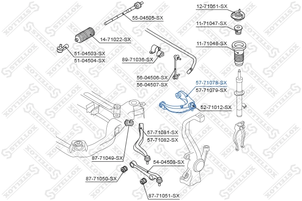 Control/Trailing Arm, wheel suspension 57-71078-SX