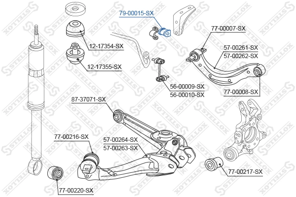 Mounting, stabiliser bar 79-00015-SX