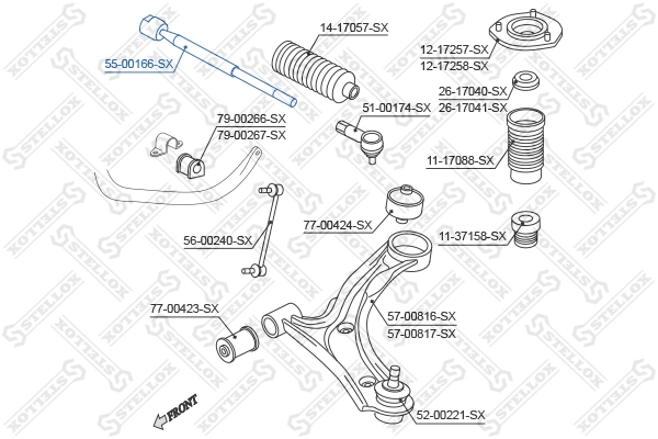 Inner Tie Rod 55-00166-SX