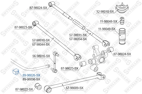 Mounting, stabiliser bar 89-98026-SX