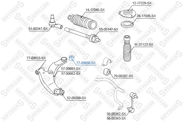 Mounting, control/trailing arm 77-00650-SX