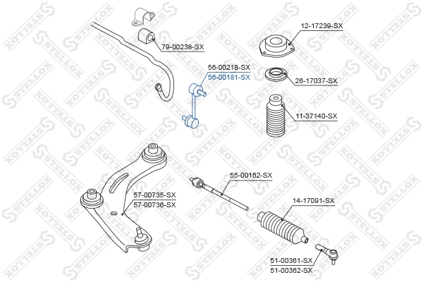 Link/Coupling Rod, stabiliser bar 56-00181-SX