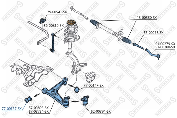 Mounting, control/trailing arm 77-00137-SX