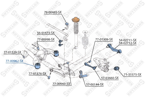 Mounting, control/trailing arm 77-00962-SX