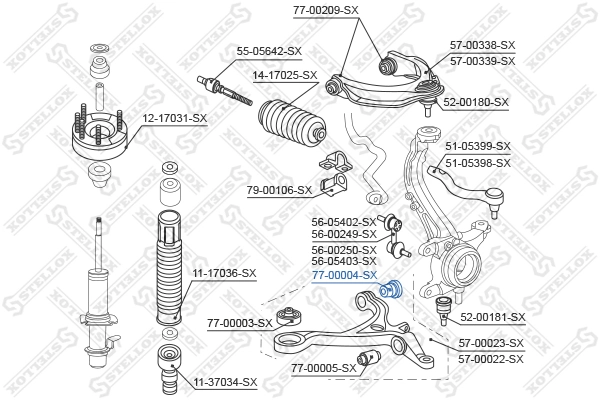 Mounting, control/trailing arm 77-00004-SX
