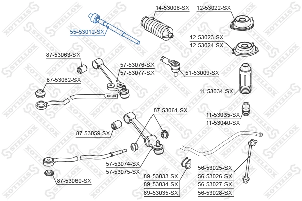 Inner Tie Rod 55-53012-SX