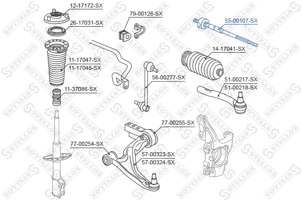 STELLOX 55-00107-SX Inner Tie Rod