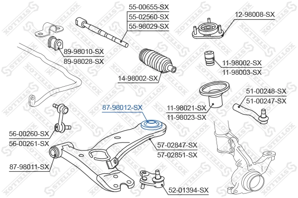 Mounting, control/trailing arm 87-98012-SX