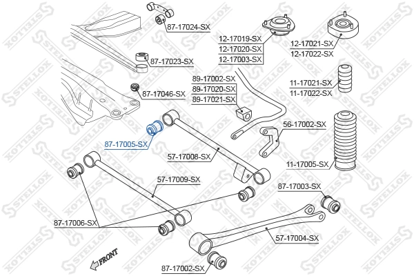 Mounting, control/trailing arm 87-17005-SX