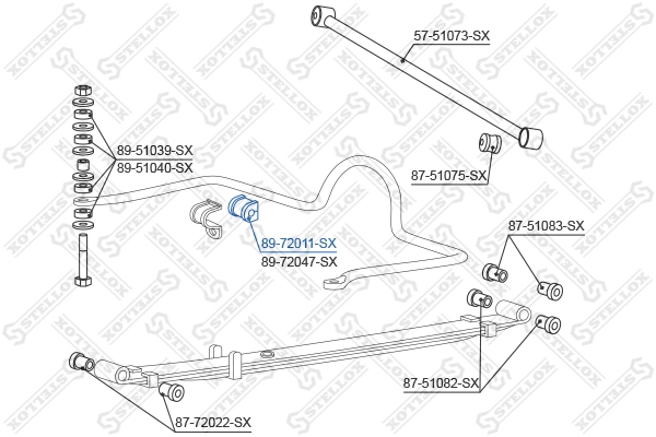 Mounting, stabiliser bar 89-72011-SX